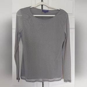 Mesh lined long sleeve top
